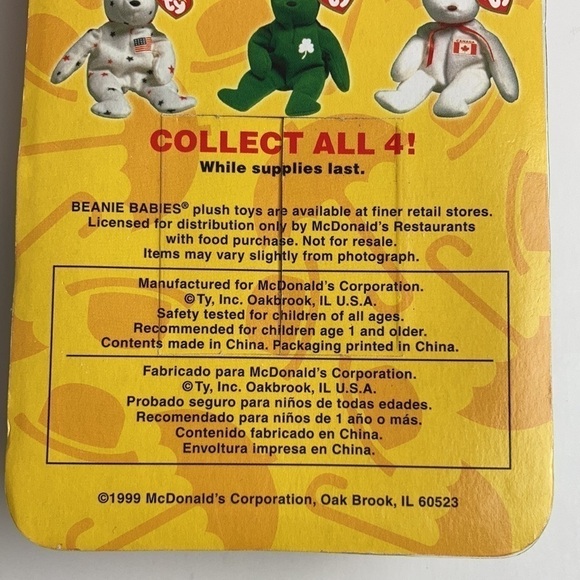 Ty Beanie Babies Britannia The Bear McDonald’s With Rare Tag Errors New In Box - Picture 3 of 11